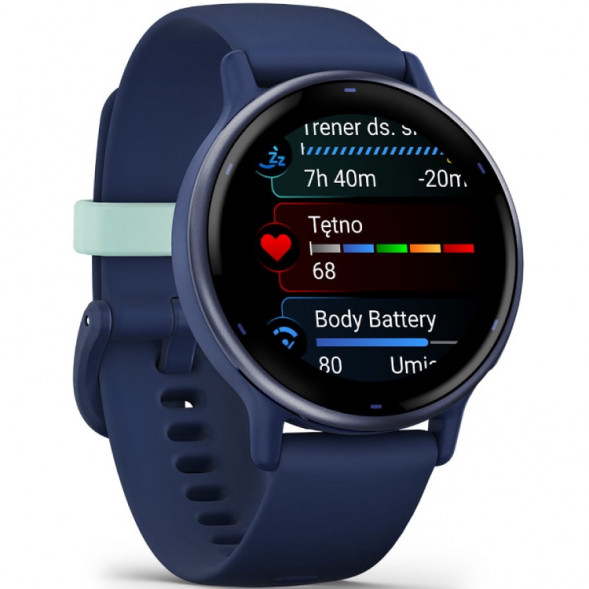 Умные часы Garmin Vivoactive 5, синие с металлически-синим безелем и силиконовым ремешком 010-02862-12 во Владивостоке