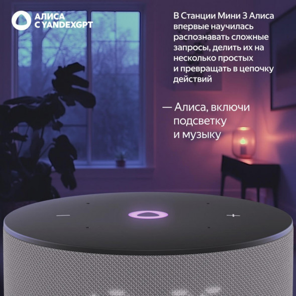 Умная колонка Яндекс Станция Мини 3 c Алисой на YandexGPT, серая во Владивостоке