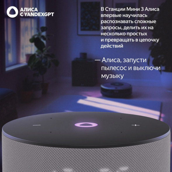 Умная колонка Яндекс Станция Мини 3 c Алисой на YandexGPT, серая во Владивостоке