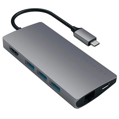 USB-концентратор Satechi Aluminum Multi-Port Adapter 4K with Ethernet V2, разъемов: 6, space gray во Владивостоке