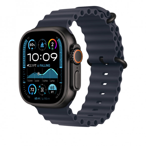 Ремешок Apple Watch 49мм Navy Ocean Band - Black Titanium Finish (MYPA3) во Владивостоке