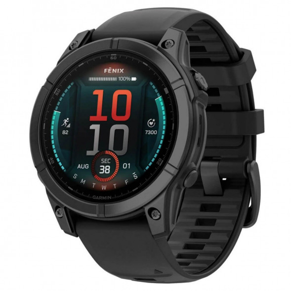 Умные часы Garmin Fenix E 47мм Amoled Slate Grey Steel с чёрным силиконовым ремешком 010-03025-01 во Владивостоке