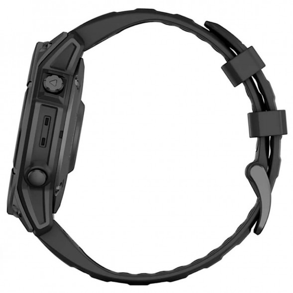 Умные часы Garmin Fenix E 47мм Amoled Slate Grey Steel с чёрным силиконовым ремешком 010-03025-01 во Владивостоке
