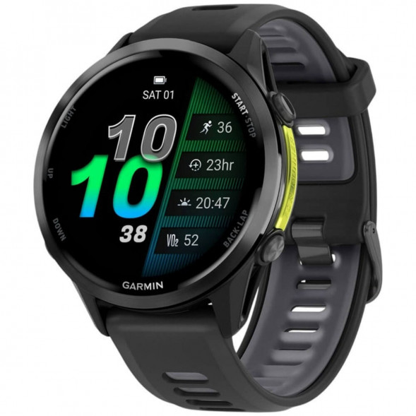 Умные часы Garmin Forerunner 970 Carbon Gray DLC Titanium ремешок Black/Translucent Whitestone 010-02969-10 во Владивостоке
