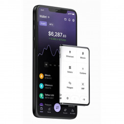 Аппаратный холодный криптокошелек Ledger Stax c чехлом Magnet Shell Black + Recovery Key
