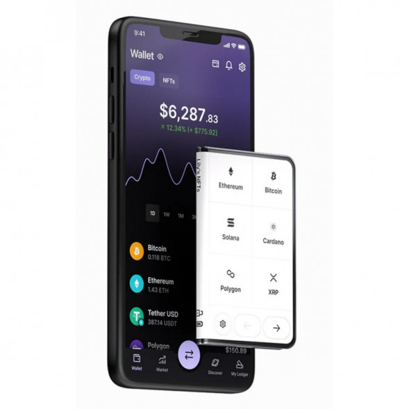 Аппаратный холодный криптокошелек Ledger Stax c чехлом Magnet Shell Black + Recovery Key во Владивостоке