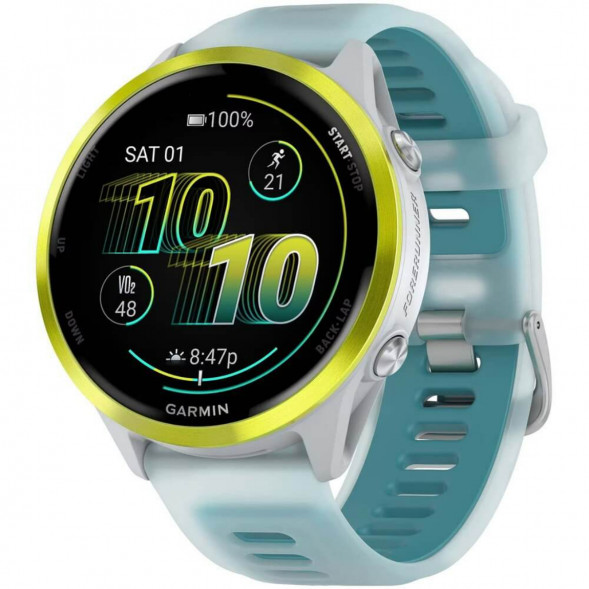 Умные часы Garmin Forerunner 570 47 мм Amp Yellow Aluminium/Translucent Whitestone/Turquoise 010-02971-01 во Владивостоке