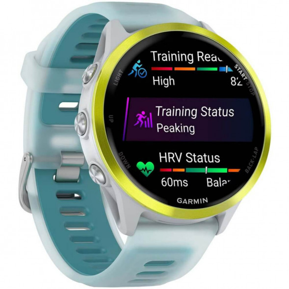 Умные часы Garmin Forerunner 570 47 мм Amp Yellow Aluminium/Translucent Whitestone/Turquoise 010-02971-01 во Владивостоке