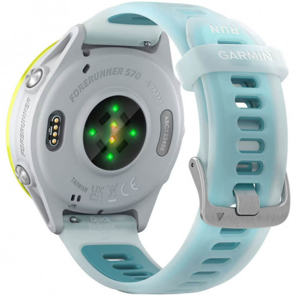 Умные часы Garmin Forerunner 570 47 мм Amp Yellow Aluminium/Translucent Whitestone/Turquoise 010-02971-01 во Владивостоке