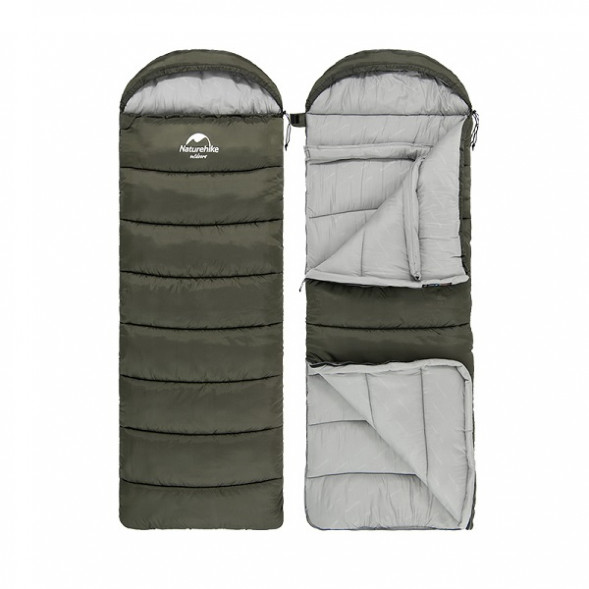 Спальный мешок Naturehike U250 (Левый), зеленый во Владивостоке