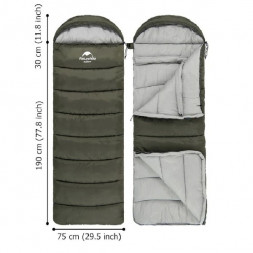 Спальный мешок Naturehike U250 (Правый), коричневый