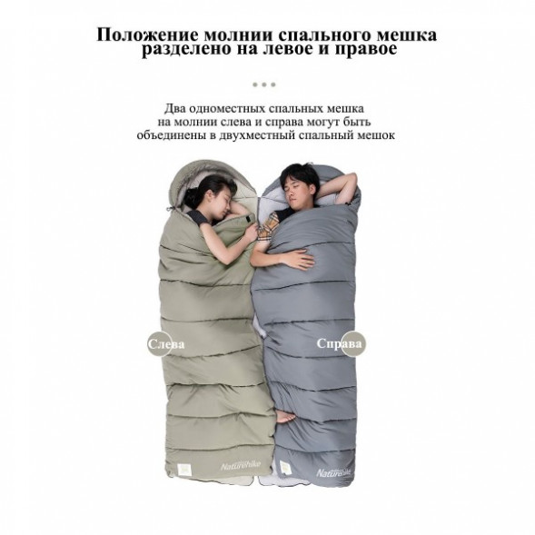 Спальный мешок Naturehike M300 (Левый), серый во Владивостоке