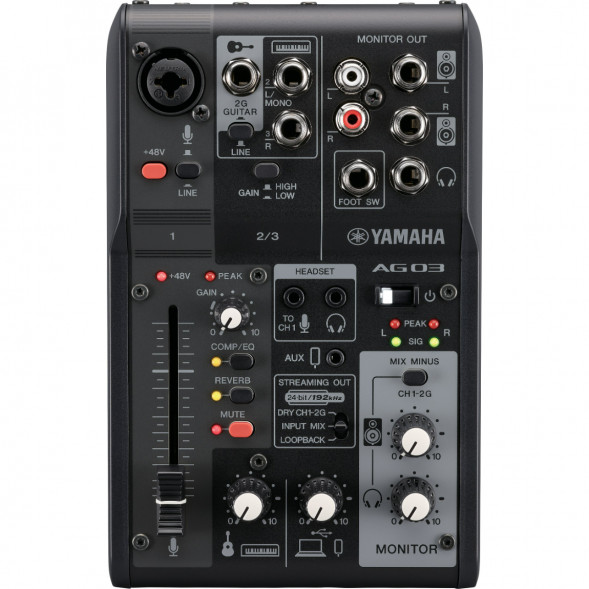 Микшер для стриминга Yamaha AG03MK2 LSPK Live Stream Black с аксессуарами во Владивостоке