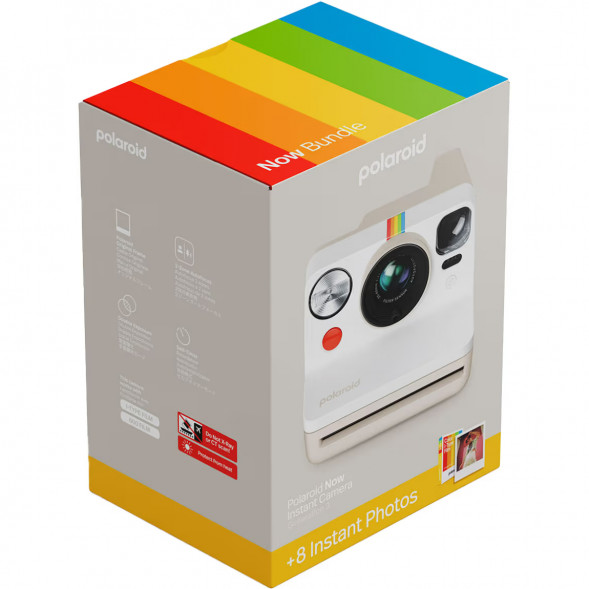 Фотоаппарат моментальной печати Polaroid Now Generation 3 + 8 цветных картриджей, белый во Владивостоке