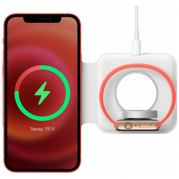 Двойное зарядное устройство Apple MagSafe Duo Charger MHXF3AM/A, белый во Владивостоке
