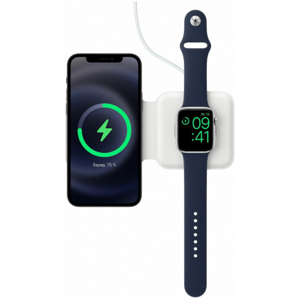 Двойное зарядное устройство Apple MagSafe Duo Charger MHXF3AM/A, белый во Владивостоке