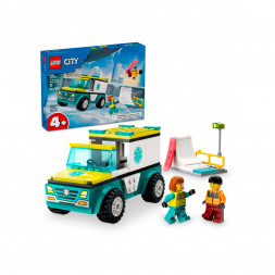 Конструктор LEGO City 60403 Скорая помощь и сноубордист