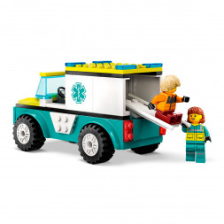 Конструктор LEGO City 60403 Скорая помощь и сноубордист