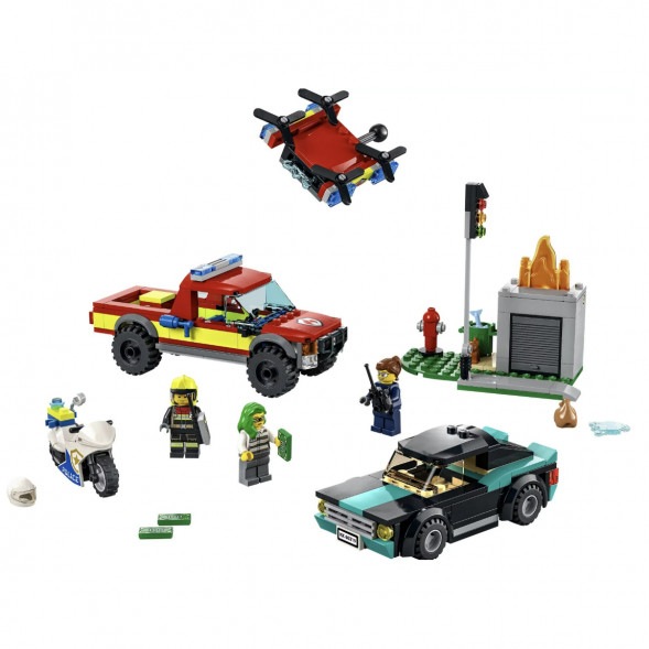 Конструктор LEGO City Fire 60319 Пожарная бригада и полицейская погоня во Владивостоке