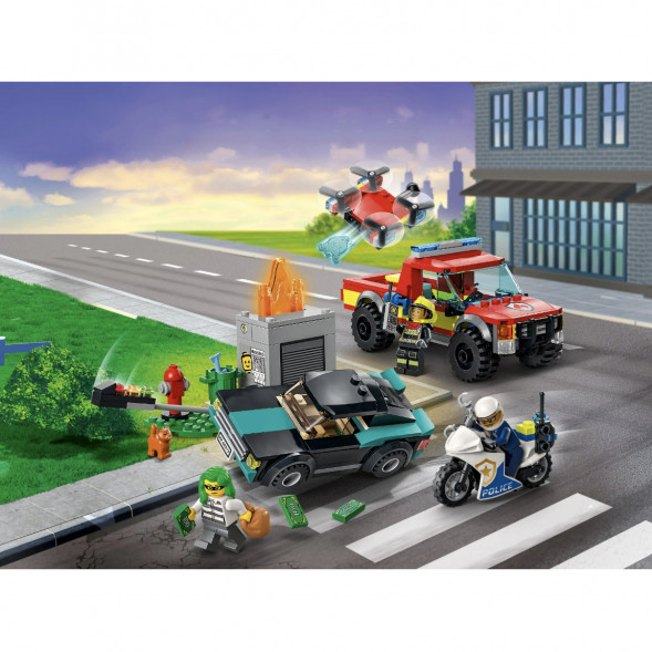 Конструктор LEGO City Fire 60319 Пожарная бригада и полицейская погоня во Владивостоке