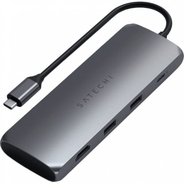 Док-станция Satechi USB-C Hybrid Multiport Adapter (with SSD Enclosure M.2 SATA, 2xUSB 3.1, USB Type-C, HDMI), Серый ST-UCHSEM во Владивостоке