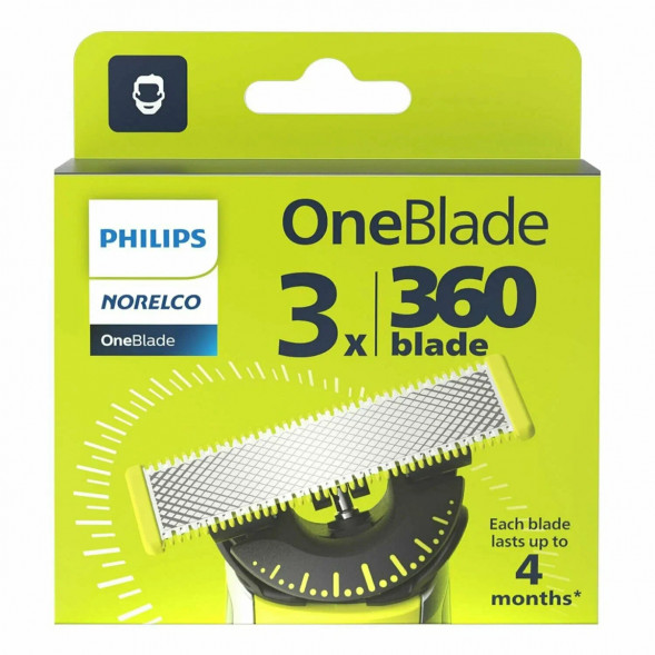 Сменные лезвия Philips OneBlade 360 QP430/50, 3 штуки во Владивостоке