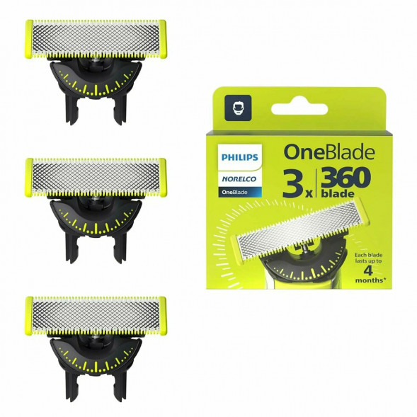 Сменные лезвия Philips OneBlade 360 QP430/50, 3 штуки во Владивостоке