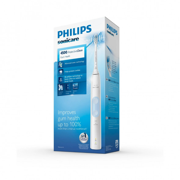 Электрическая звуковая зубная щетка Philips Sonicare ProtectiveClean 4500, White во Владивостоке