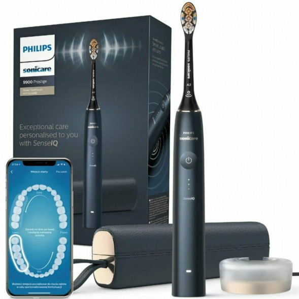 Электрическая звуковая зубная щетка Philips Sonicare 9900 Prestige HX9992/12, Dark Blue во Владивостоке