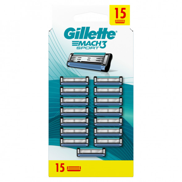 Лезвия для бритвы Gillette Mach3 Sport, 15 шт. во Владивостоке