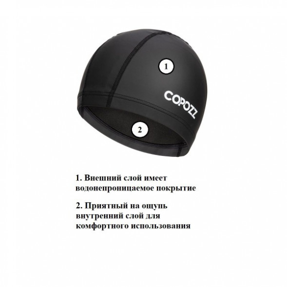 Шапочка для бассейна Copozz (черный) во Владивостоке